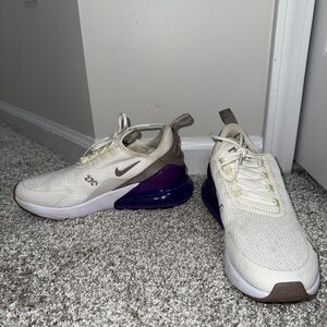 Nike Air Max 270 Beige and Purple Shoes